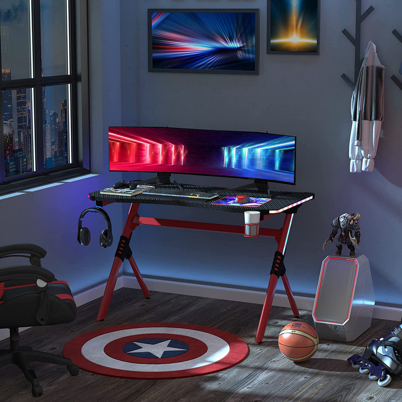Steel Computer Desk, Red