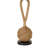 29" Black Ceramic Table Lamp With Brown Empire Shade