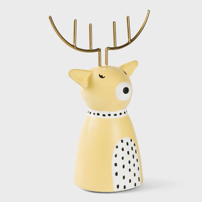 Mela Artisans Golden Antler Reindeer Figurine