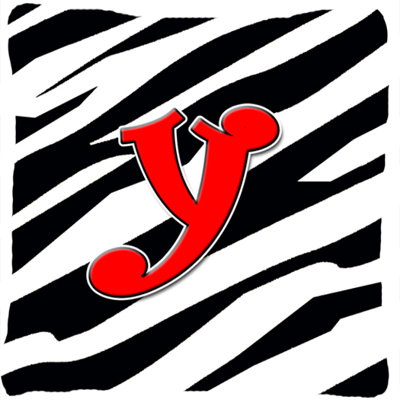 Monogramme initiale Zebra intérieur/extérieur Throw Pillow