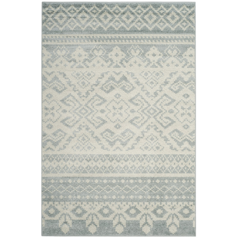 Tapis ardoise / ivoire Wynn Southwestern, Rectangle 6 pi x 9 pi