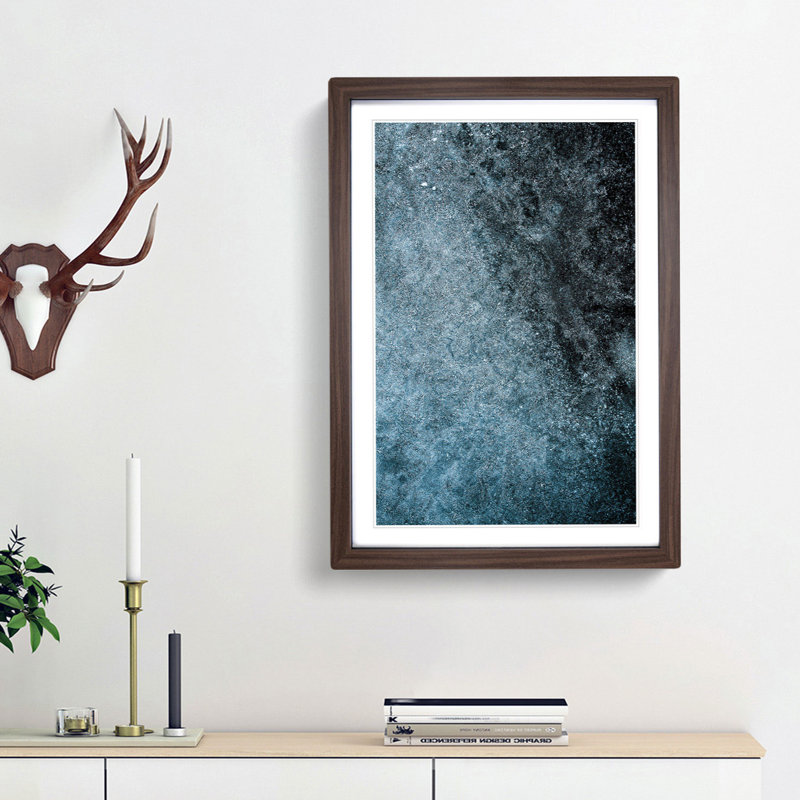 Speckles of Midnight in Abstract - Picture Frame Graphic Art Print, Walnut Framed, 48cm H x 36cm W x 2cm D