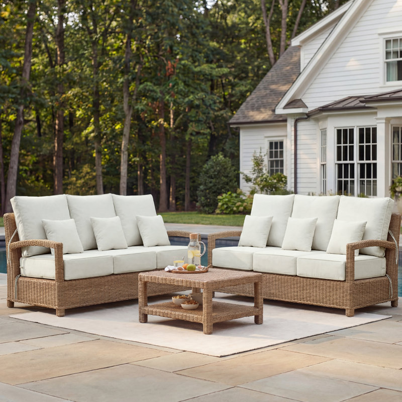 Outdoor Chair Cushions 24 x 24  x 6  Inch, Outdoor Replacement Cushion Set of 6, Back & Seat Patio Cushions for Outdoor Furniture,  Weather Resistant Patio Chair Cushions with Removable Cover and Straps, Beige
