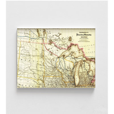 Duluth et Winnipeg Railroad 1881, impression de carte Old Winnipeg, impression de carte canadienne, décoration de maison Duluth, décoration de chambre principale, art mural de cuisine