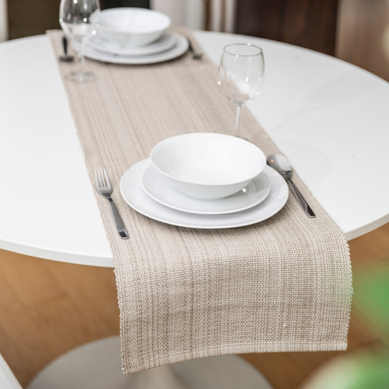 Jalyssia Solid Colour 100% Cotton Table Runner, Stone