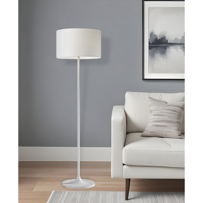 Lampe sur pied 60 po Haubstadt, Blanc, Blanc