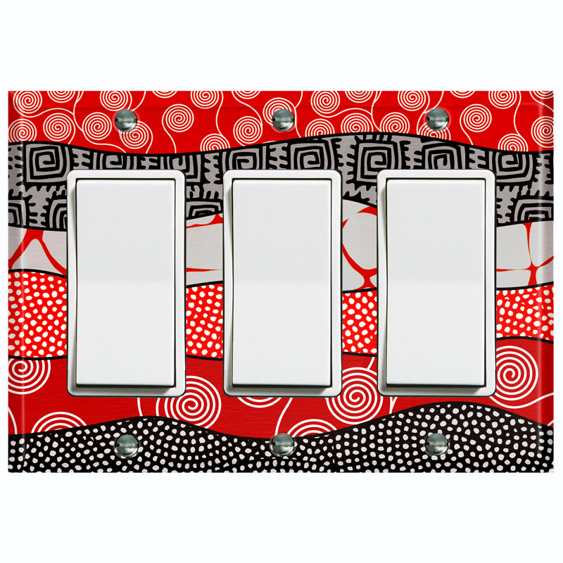 Patterned 3 - Gang Toggle Light Switch Standard Wall Plate