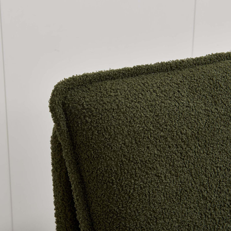 Sherpa Upholstered Armchair, Green Lamb Fabric