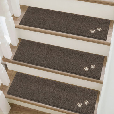 Tapis d'escalier intérieur antidérapant et lavable (ensemble de 4)