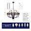 Lustre noir industriel de style lustre rustique rétro à 18 lumières de style lustre noir pour salle à manger, îlot de cuisine, salon, E12
