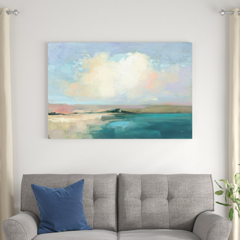 «Coastal Sky» par Julia Purinton - peinture sur toile tendue, H 32 po x l 48 po, Toile tendue, Sans cadre