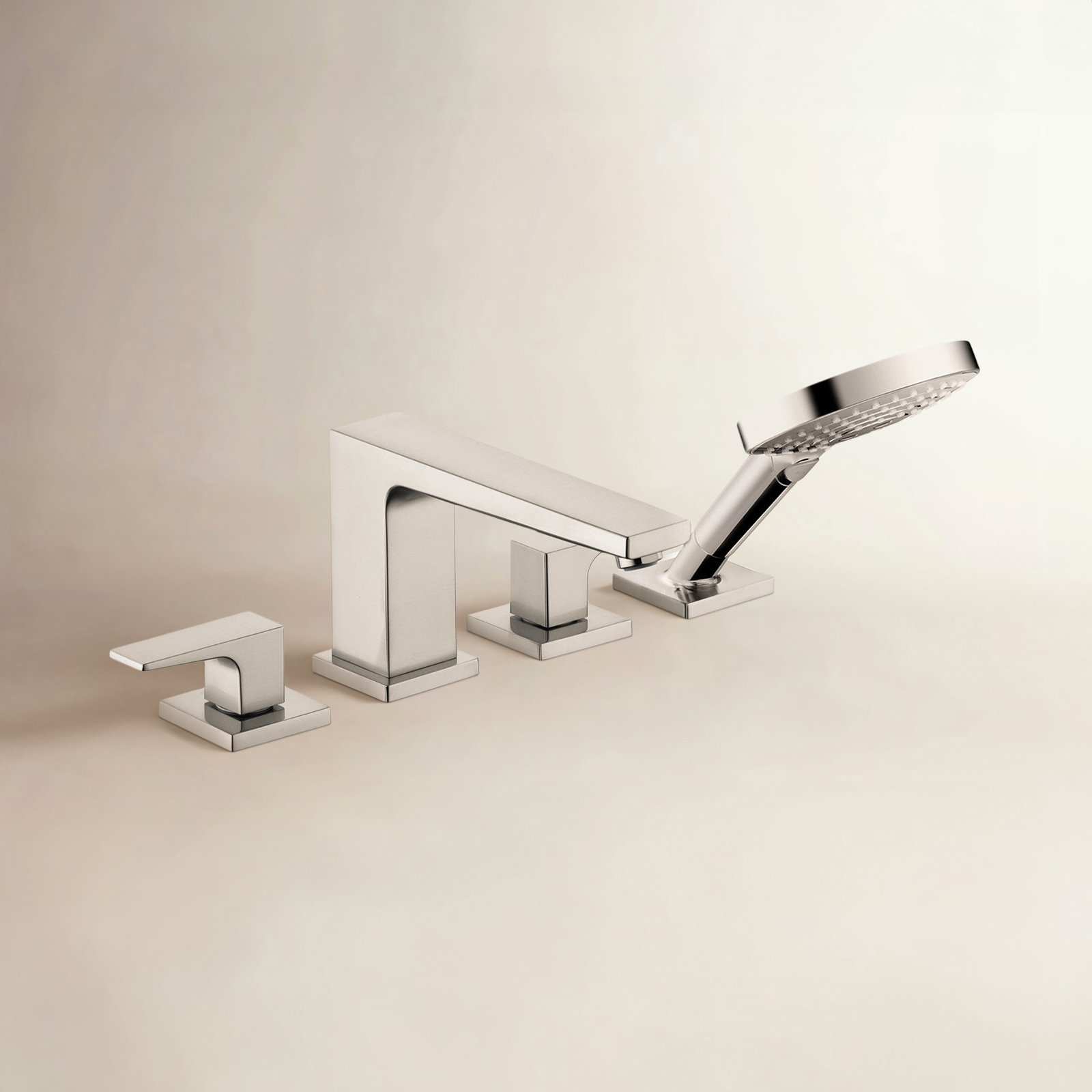 Metropol 4-Hole Roman Tub Faucet Set, Polished Nickel