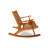 Betsi Vega Outdoor Rocking Chair with Beverage Holder - Natural Finish Wooden Chair- Indoor & Outdoor Use