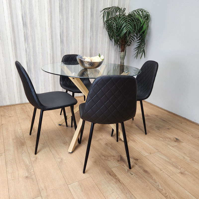 Allendale 4 - Person Dining Set, Black/Black