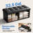 43" Folding Storage Ottoman Bench, PU Leather Footrest Footstool End of Bed Bench with Padded Seat-1414621353