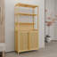 Armoire de rangement en bambou pour salle de bain, 164,77 cm, style rustique moderne, organisateur pour la maison