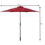Parasol de marché solaire à DEL 9 pi avec cadre en acier, inclinable et manivelle, rouge foncé