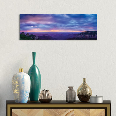 View Of Dramatic Sky Over Canyon, Grand Canyon, Arizona, USA - Wrapped Canvas Panoramic Print