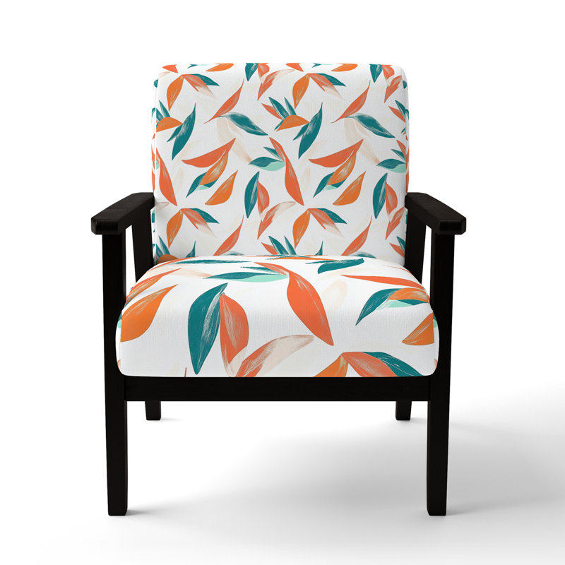 Chaise rembourrée Coastal - Fauteuil Paradise Petal, Accoudoirs carrés noirs