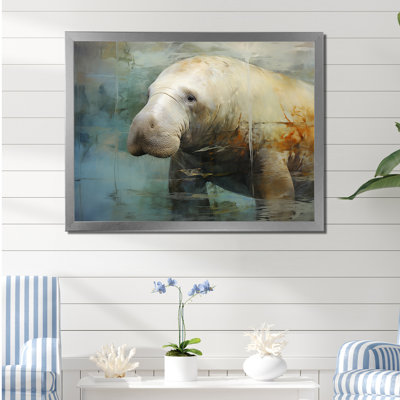 Humble lamantin gris sur toile