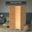 6 Ft. Tall Wooden Louvered Room Divider Walnut 3 Panel-1123949875-1123949887