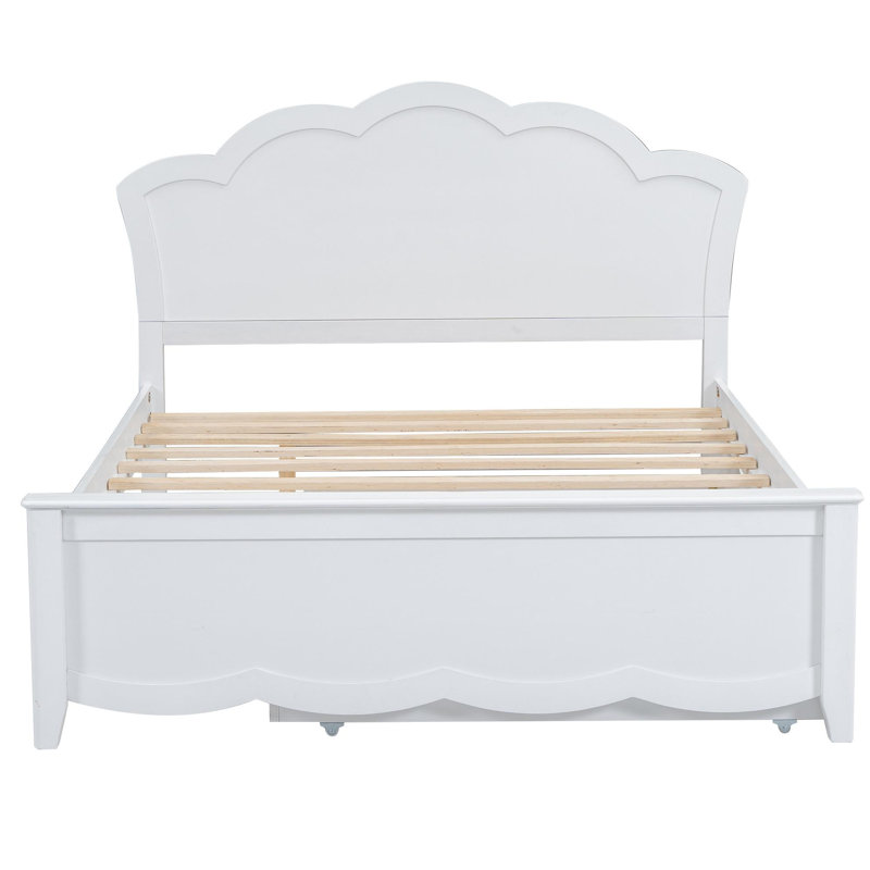 Lit plateforme double en bois avec lit simple et tête de lit, Lit double