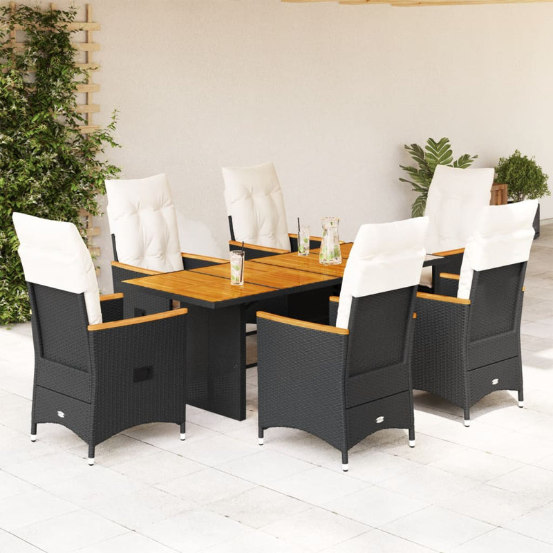  Garden Dining Set Black