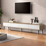 Walnut Veneer TV Stand with Four Drawers