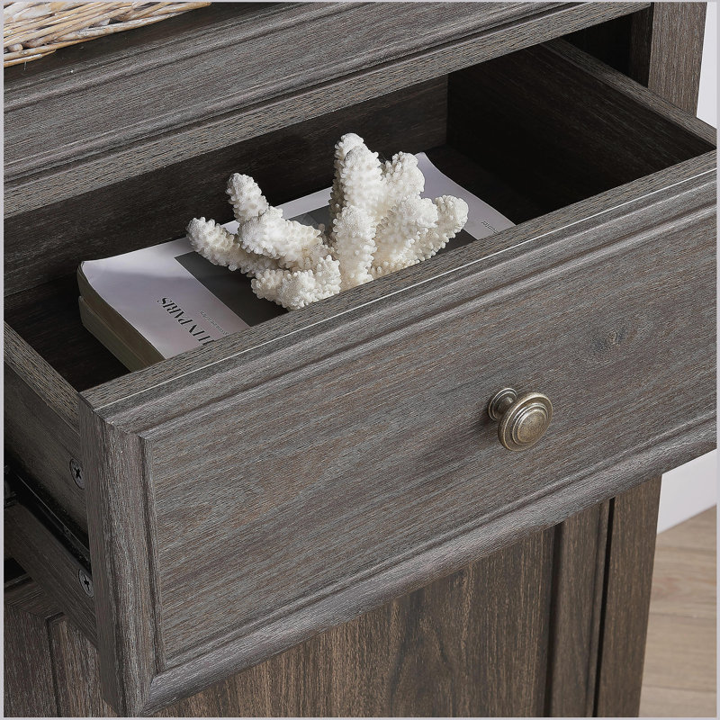 Bibliothèque moderne avec portes et tablettes en verre, armoire-buffet autoportante polyvalente avec tiroir, Brun