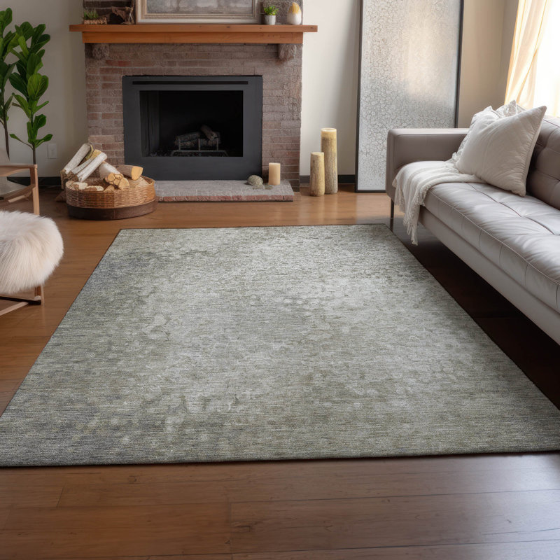 Tapis beige Cerrito AMF565 lavable à la machine de qualité supérieure, Rectangulaire 3 pi x 5 pi