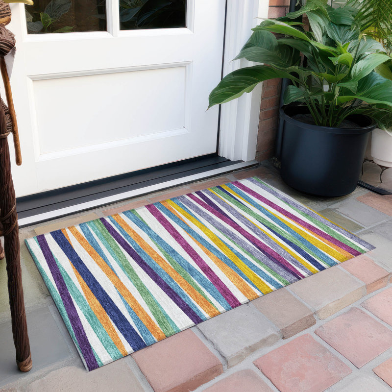  Tapis gris intérieur / extérieur lavable à la machine Chantille ACN997, Rectangle 1 pi 8 po x 2 pi 6 po