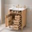 Meuble-lavabo autoportant avec lavabo en céramique, charnières à fermeture en douceur, tiroir rabattable et support de rangement double couche
