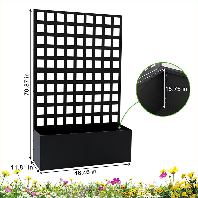 Metal Raised Garden Bed, Black