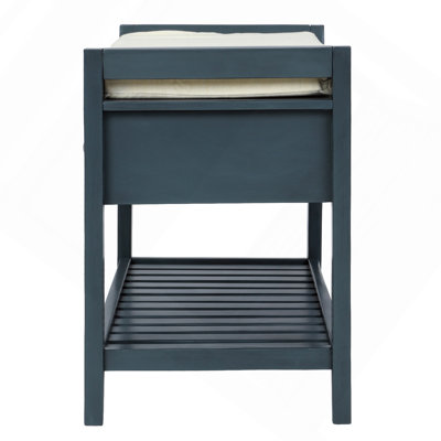 Shoe Rack with Cushioned Seat and Drawers, Multipurpose Entryway Storage Bench