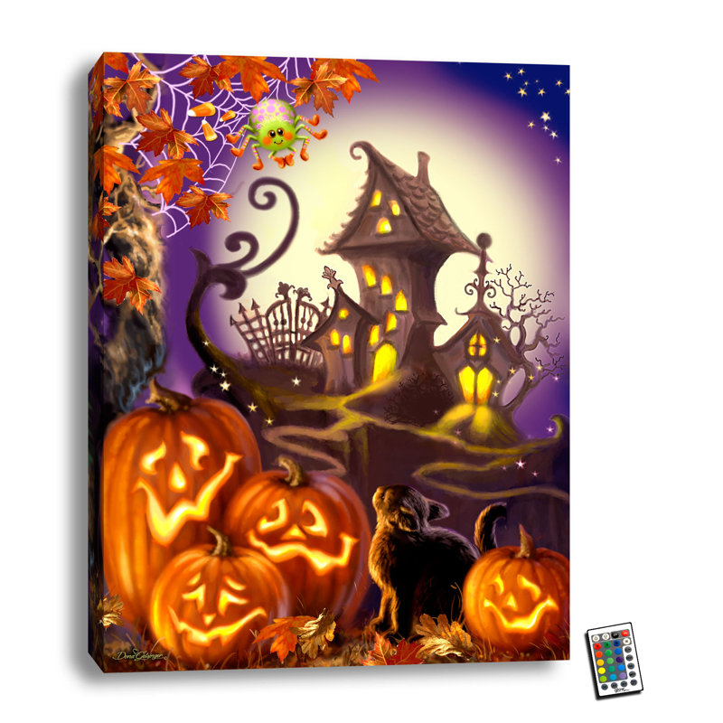 Haunted House 18x24 Fully Illuminated ColorChange LED Print