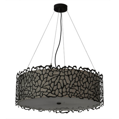 Lustre tambour à 4 lumières à intensité variable Damas