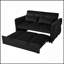 Lit escamotable 3-en-1 avec dossier inclinable et coussins, matériau en velours pour la vie moderne et les petits espaces