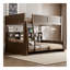Lit double superposé au-dessus de grand lit double avec armoires de rangement et ports USB, couleur bois antique-175922997-175922999