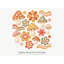 Retro Mushroom Flower Wall Decals, Set of 19 Peel and Stick Nursery Wall Stickers, Satin Finish Removable Kids Room Wall Art, 20"W x 20"H (50 x 50 cm)-2119218007