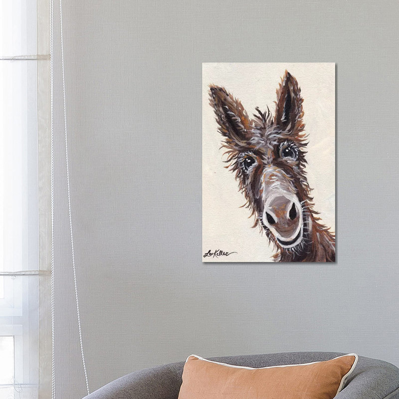 Rufus The Donkey On Cream by Hippie Hound Studios - Wrapped Canvas Print, 66.04 cm H x 45.72 cm W x 1.91 cm D
