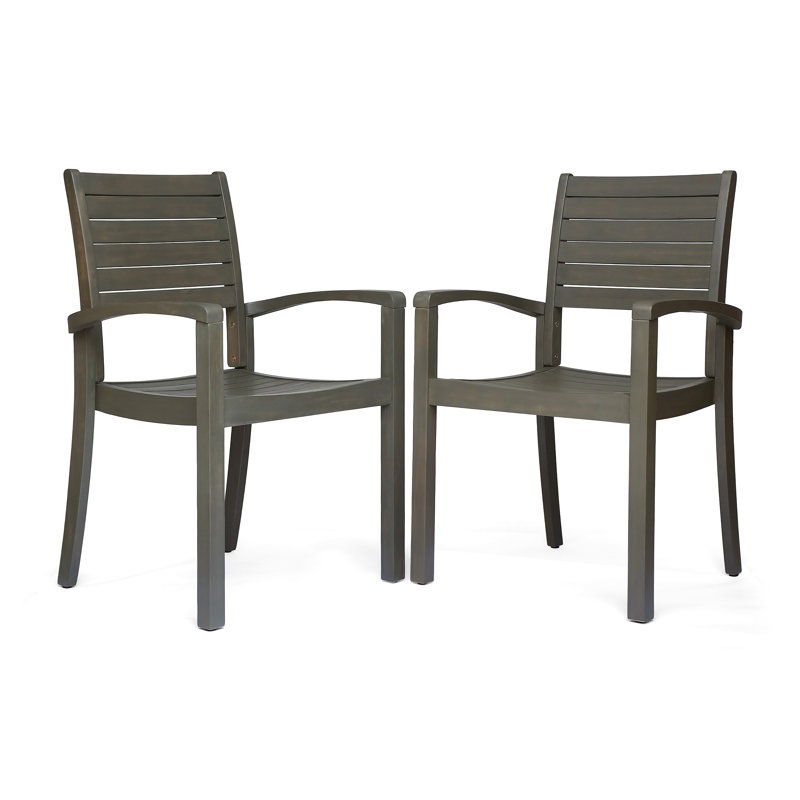 Chaises de salle à manger d'extérieur, Gris