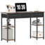 47" Small Computer Desk, Writing Desk with Fabric Drawers,Study Table with Adjustable Shelves-2033928982