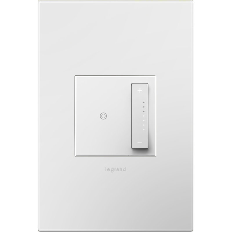 Adorne® SofTap 700W Tru-Universal Unipolaire et gradateur 3 voies et plaque murale avec Microban, Blanc