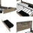 Farmhouse King Platform Bed Frame with LED Lights & Charging Station, Wooden Storage Bed with 2 Underbed Drawers & Sliding Barn Door Headboard Cabinets, Rustic Bedroom Furniture