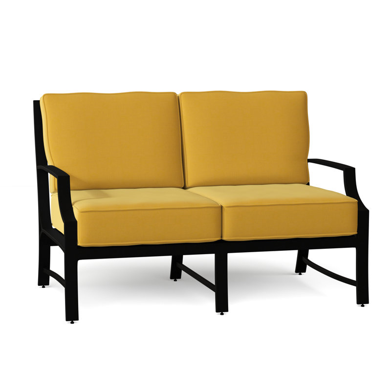 Seal Cove Outdoor 2 - Seat Loveseat, Textured Black, Canvas Spa Sunbrella® Canvas