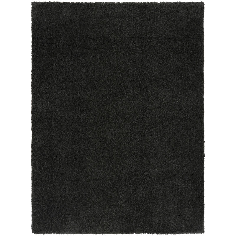 Tapis d'intérieur à poils longs noir 7 pi 10 po x 9 pi 10 po Nourison Pacific, Rectangle 7 pi 10 po x 9 pi 10 po