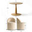 Ensemble de table de salle à manger pour 2 personnes avec table ronde et 2 chaises roulantes rembourrées avec roulettes cachées-132840037