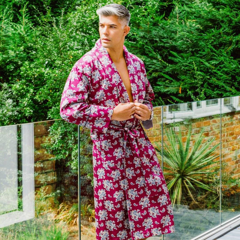 100% Standard Cotton Mid-Calf Bathrobe with Pockets, 3XL