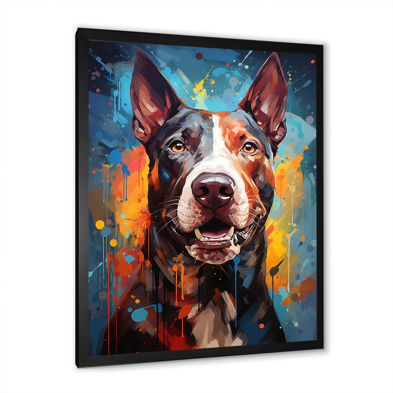 Impression sur toile Bull Terrier Boldness I, H 44 po x l 34 po x P 1,5 po, Cadre simple noir
