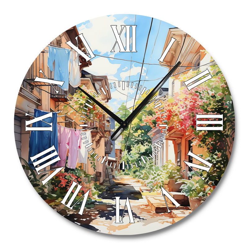 Laundry Day In Italy II - Horloge murale, Grand